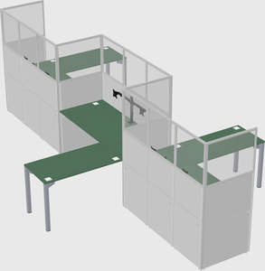 L-shape cubicles