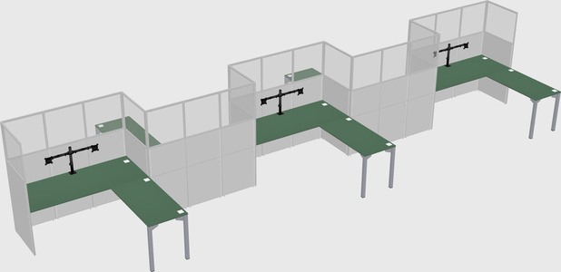 L-shape cubicles