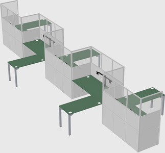 L-shape cubicles