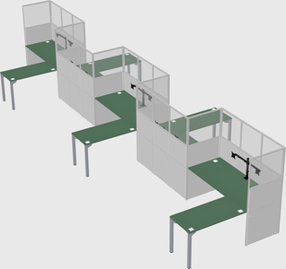 L-shape cubicles