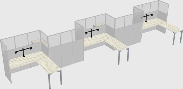 L-shape cubicles