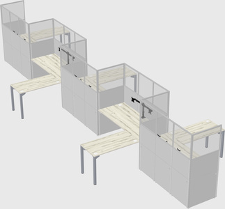 L-shape cubicles