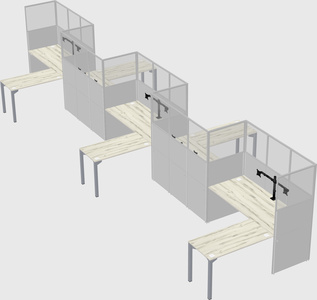 L-shape cubicles