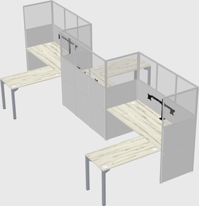 L-shape cubicles