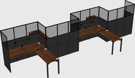 L-shape cubicles
