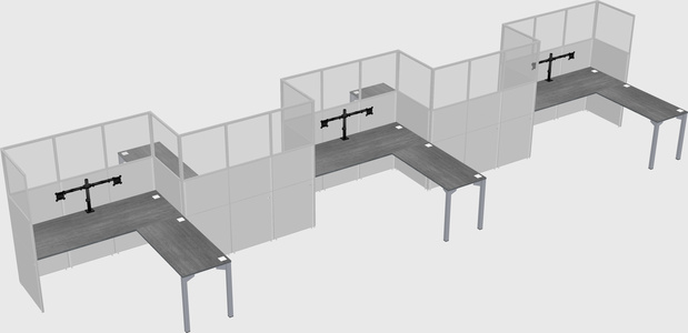 L-shape cubicles