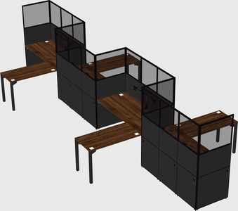 L-shape cubicles