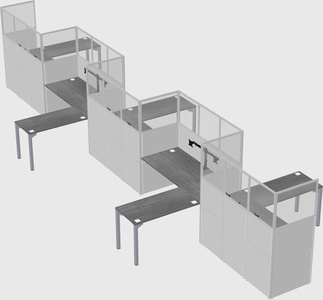 L-shape cubicles