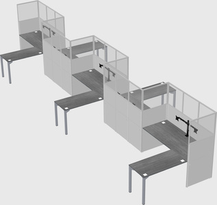 L-shape cubicles