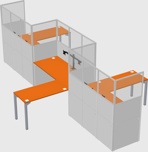 L-shape cubicles