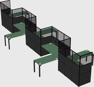L-shape cubicles