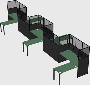 L-shape cubicles