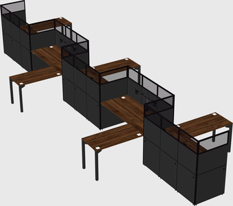 L-shape cubicles