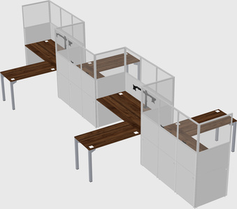 L-shape cubicles