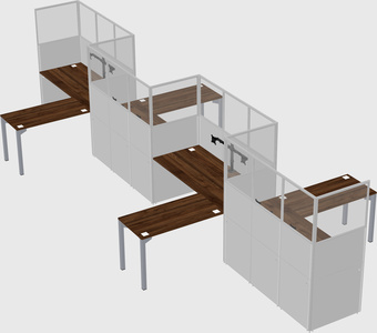 L-shape cubicles