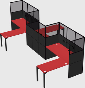 L-shape cubicles