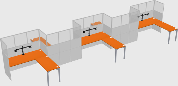 L-shape cubicles