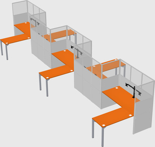 L-shape cubicles