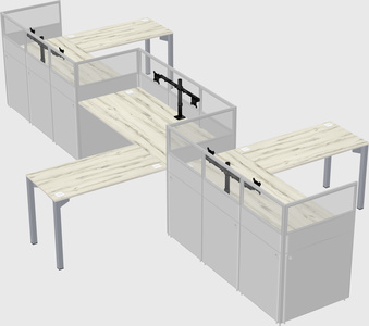 L-shape cubicles