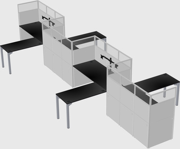 L-shape cubicles