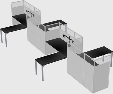 L-shape cubicles
