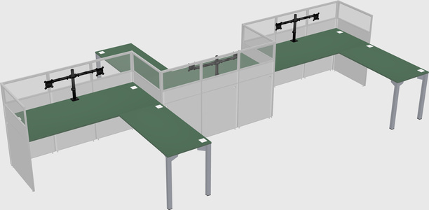 L-shape cubicles