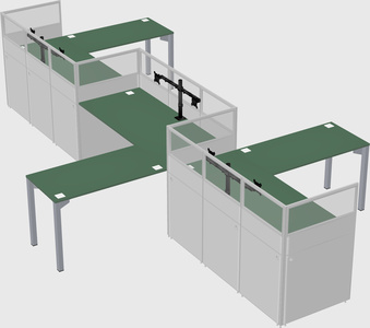 L-shape cubicles