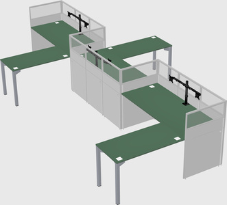L-shape cubicles