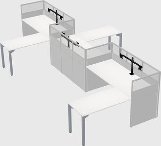 L-shape cubicles