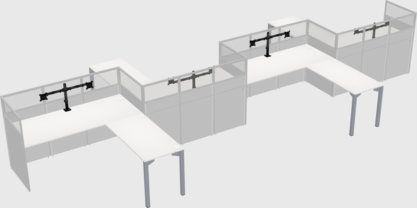 L-shape cubicles