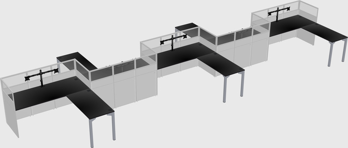 L-shape cubicles