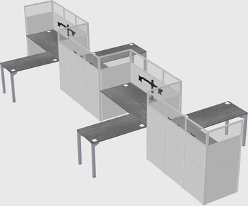 L-shape cubicles