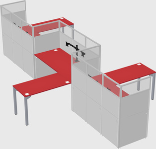 L-shape cubicles
