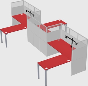 L-shape cubicles