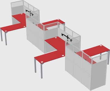 L-shape cubicles