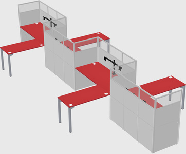 L-shape cubicles