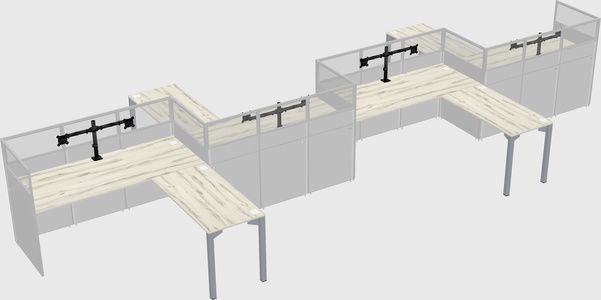 L-shape cubicles