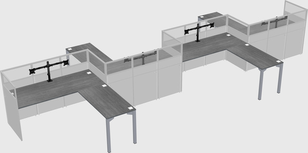L-shape cubicles