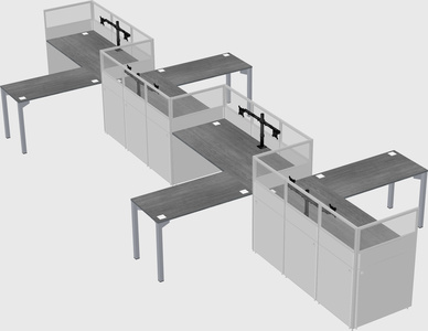 L-shape cubicles