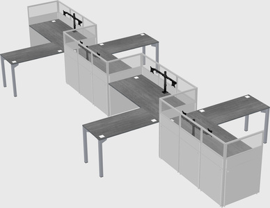 L-shape cubicles