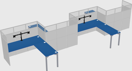 L-shape cubicles