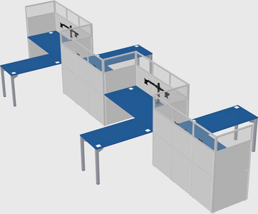 L-shape cubicles
