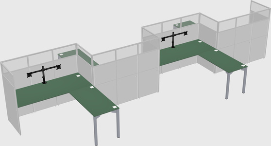 L-shape cubicles