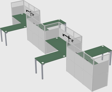 L-shape cubicles