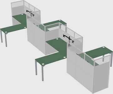 L-shape cubicles