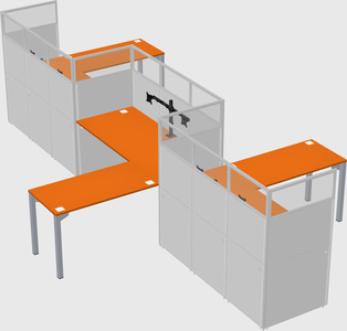 L-shape cubicles