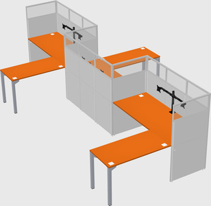 L-shape cubicles