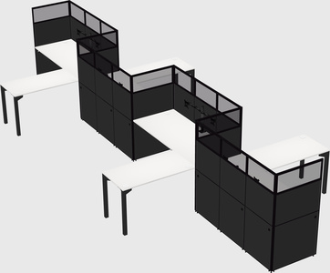 L-shape cubicles