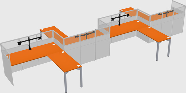 L-shape cubicles