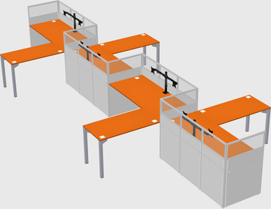 L-shape cubicles
